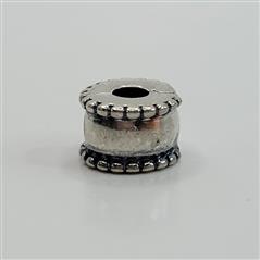 PANDORA BEVELED CLIP, 790267, MARKED: S925 ALE, RETIRED, LIGHT SCRATCHES